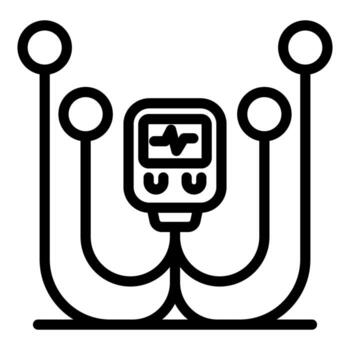 Heart rate monitor showing pulse rate with sensors vector