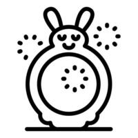 Cute bunny shaped baby night light with loading dots, providing comforting glow in nursery vector