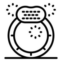 Futuristic smart ring displaying data with loading status and side decorations vector