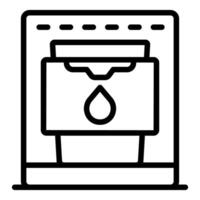 Coffee machine pouring freshly brewed coffee into cup, brewing process vector
