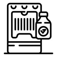Smart fridge checking expiration date of milk bottle using barcode vector