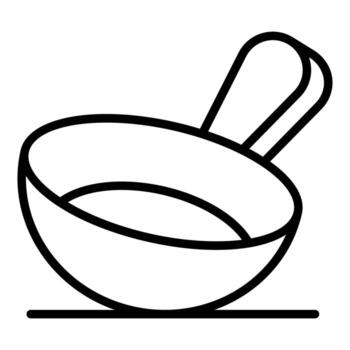 Small saucepan with folding handle for camping or hiking is standing on table vector