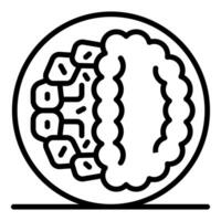 Rice ball with salmon and sesame seeds representing japanese cuisine icon vector