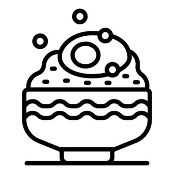 Delicious bibimbap korean rice bowl with fried egg and sesame seeds vector