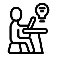 Student studying and having a good idea at the desk vector
