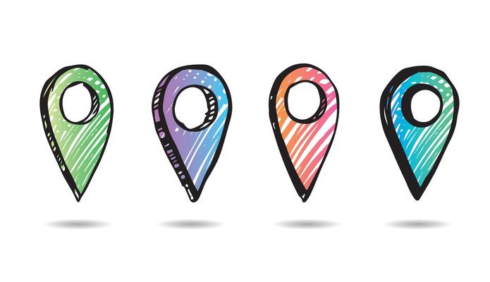 Map pointer, hand drawn
