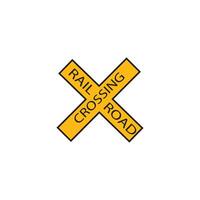 Crossing Train sign railway symbol vector