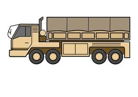 Army Cargo Truck Ready for Deployment with Covered Load vector