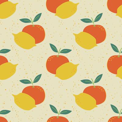Colorful seamless pattern of orange and lemon, colorful combination for fabric, textiles, clothing, wrapping paper, cover, banner, home decor, abstract background