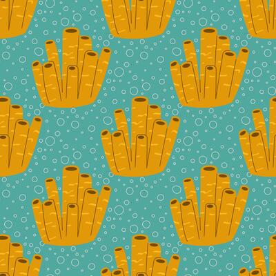Seamless pattern coral. Hand drawn illustration. Marine seamless pattern for fabric, textiles, clothing, wrapping paper, cover, banner, home decor, abstract background