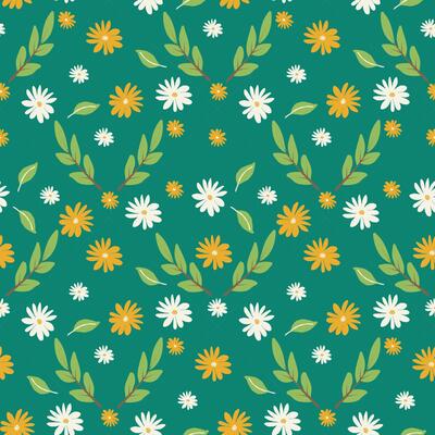 Artistic seamless pattern with hand-sketched florals, foliage, and twigs. Great for wedding invitations, textile prints, and romantic design projects