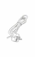 White Plug Head with cable issolated on white. Electrical object vector