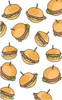 Mini burgers beef Lettuce pattern With a skewer vector
