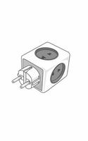 Square White 4-hole white socket issolated on white vector