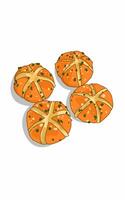 Delicious round garlic bread with fresh spring onions vector
