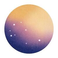Textured space planet with yellow and purple color for cosmic design projects vector
