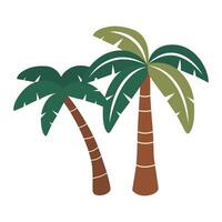 Flat illustration of tropical palm trees for summer design, exotic travel projects, beach themes and tourism vector