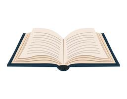 Open book in flat style. Soft and minimal illustration for reading, education or study themes. Simple design. vector