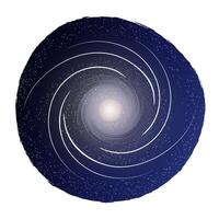 Illustration of spiral galaxy with abstract swirl texture and cosmic shape vector