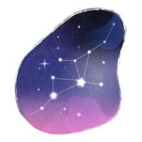 Hand drawn constellation over cosmic background in celestial graphic style with mystical aesthetic vector