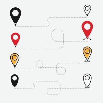 Icon set, symbol we have moved announcement collection design image isolated on white background, dashed line illustration vector