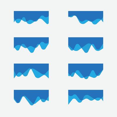 Collection of dividers shape templates. Curve Lines, Wave Collection of Abstract Design Element. Modern separator header for website
