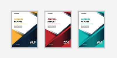 Modern folding ribbon theme book cover template in gradient color. A4 size book cover template for annual report magazine booklet vector