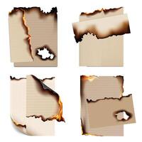 Burned paper Realistic Macrovector 2x2 vector