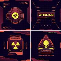Futuristic warning graphics and symbols vector