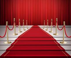 Elegant Red carpet Realistic Background vector
