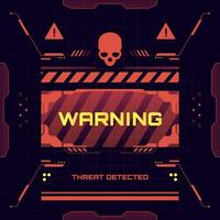 Red Code Warning Sign with Skull Background vector