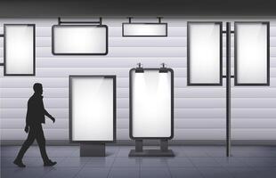 Signage Realistic Mockup composition collection vector