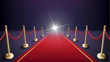 Elegant Red carpet Composition with Flash Light vector
