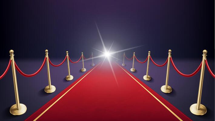 Elegant Red carpet Composition with Flash Light