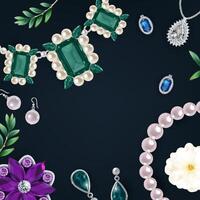 Realistic Jewelry with Elegant Background vector