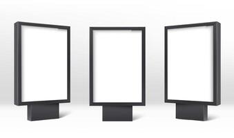 Three Signage Realistic Mockup composition vector