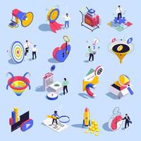 Sales Funnel Isometric Element recolor vector