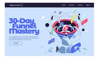 30-Day Funnel Mastery course illustration vector
