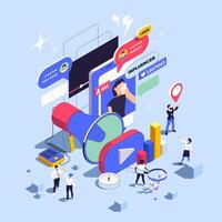 Digital marketing influencers illustration vector