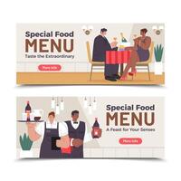 Special food menu showcasing dining experience vector