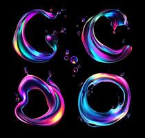 Circular Abstract Liquid Effect Collection vector