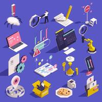 QA Software Testing Isometric Original Set vector