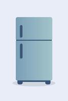 A refrigerator is shown in a flat style vector