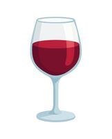 A glass of red wine on a white background vector