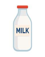 A bottle of milk with the word milk on it vector