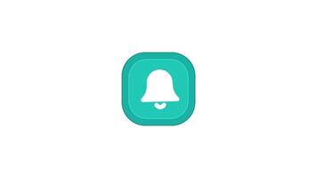 Bell Icon Animation on White Background, 2D Notification and Alert Symbol for Messages and Reminders in Crisp 4K Resolution video