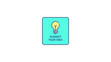 Success Line Icon with Light Bulb 2D Illustration, Creative Idea and Achievement Symbol for Business and Innovation in 4K video