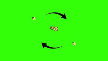 Money Spinning in a Circle and Exchanging Animation, 2D Icon for Currency Flow, Transaction, and Financial Movement in 4K Resolution video