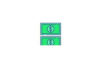 Money Icon Illustration Animation, 2D Financial Symbol for Currency, Savings, and Wealth Concept in Crisp 4K Resolution video
