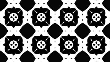 Abstract kaleidoscope black and white oriental ornaments animation background. Seamless loop. video